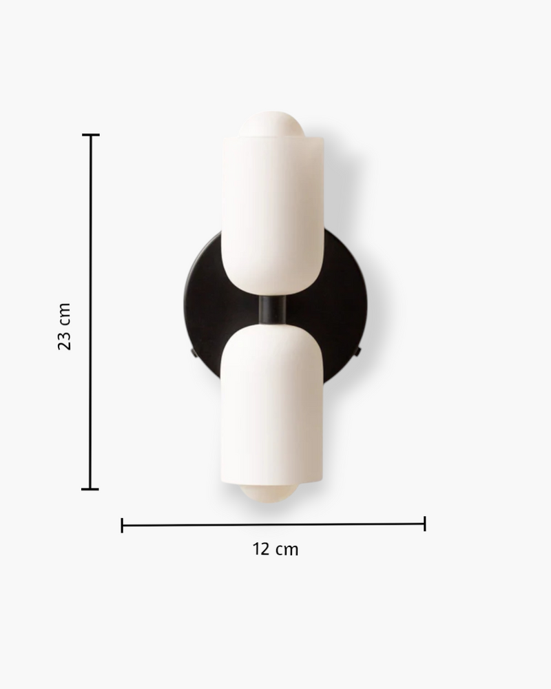Double-Head Frosted Glass Wall Sconce with Soft Ambient Lighting