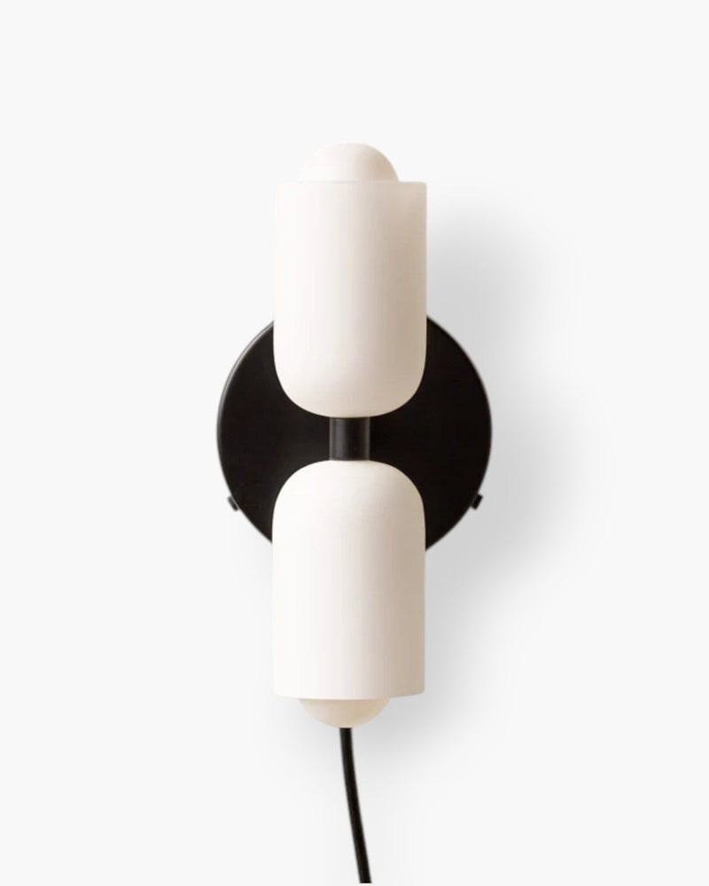 Double-Head Frosted Glass Wall Sconce with Soft Ambient Lighting