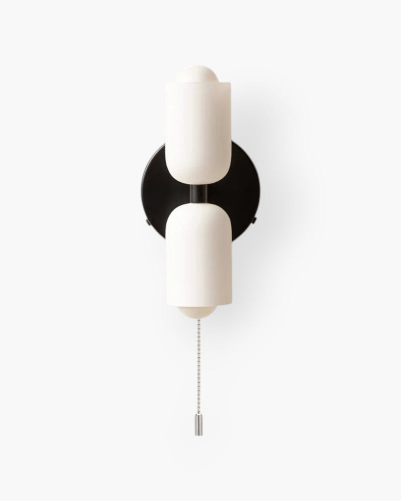 Double-Head Frosted Glass Wall Sconce with Soft Ambient Lighting