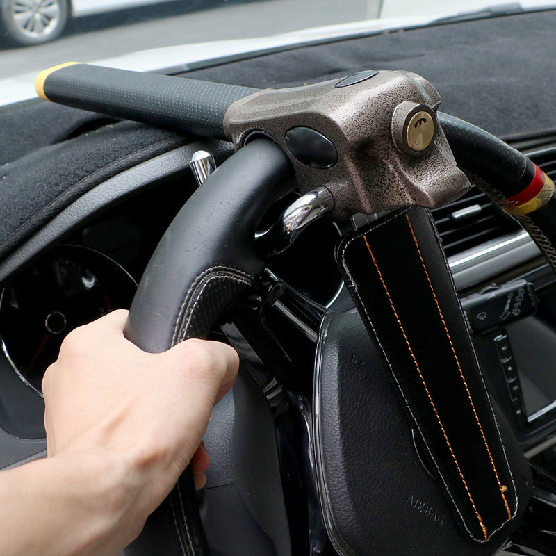 Three-Direction Steering Wheel Lock with Reinforced Anti-Theft Design