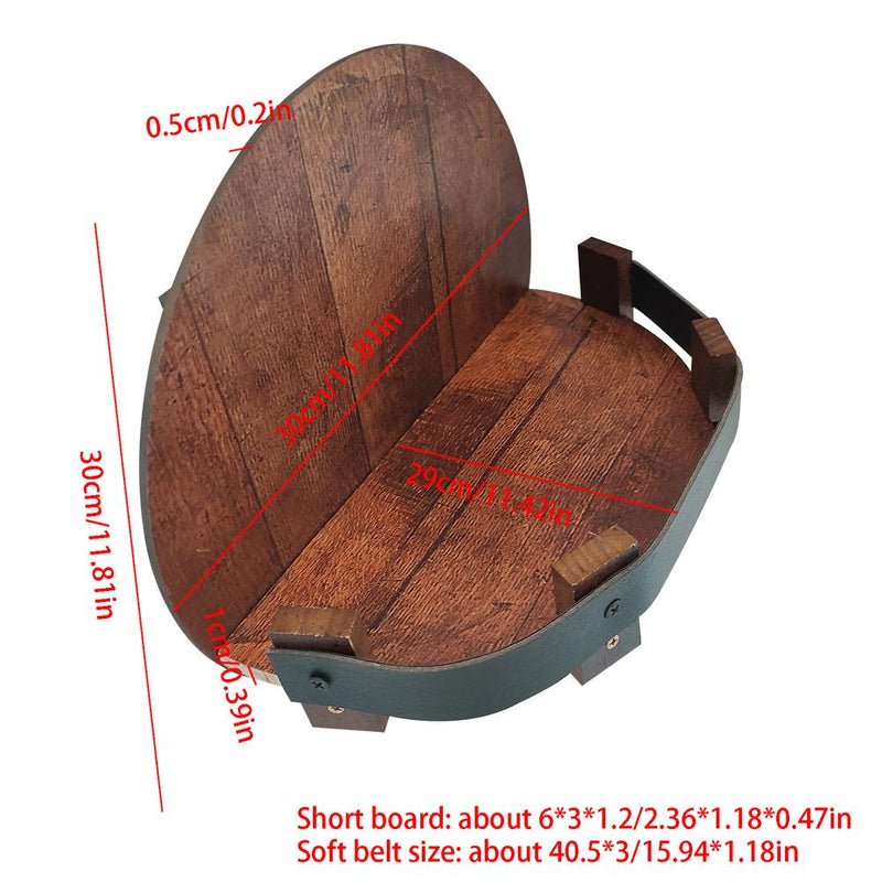 Rustic Oak Barrel Wall Shelf
