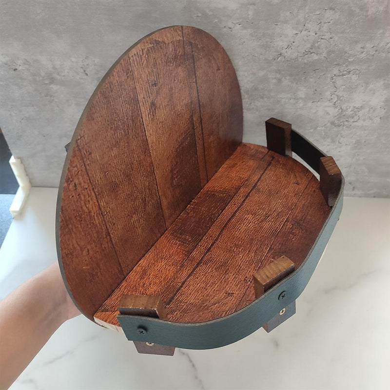 Rustic Oak Barrel Wall Shelf