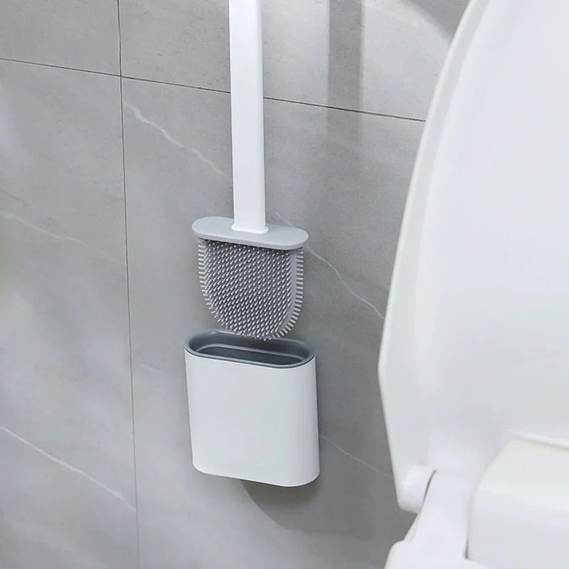 Silicone Toilet Brush with Wall Holder for Hygienic and Efficient Cleaning