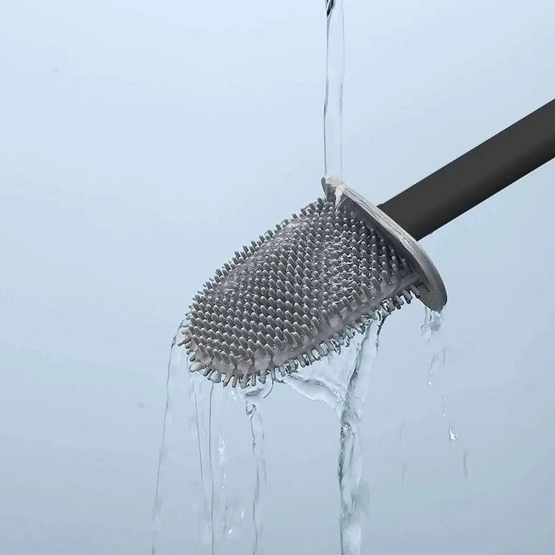 Silicone Toilet Brush with Wall Holder for Hygienic and Efficient Cleaning