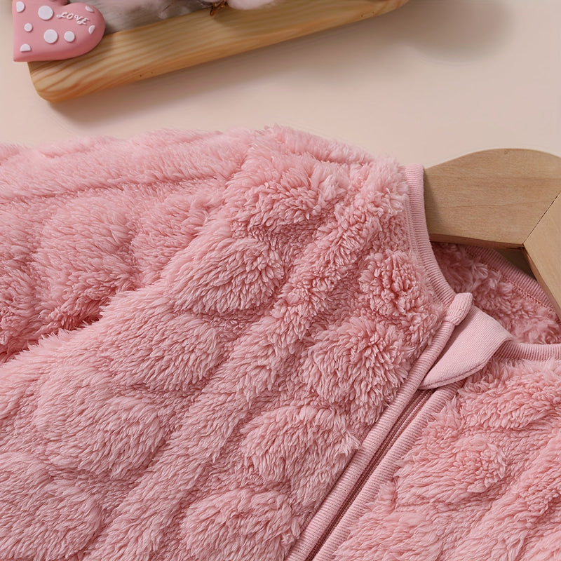 Plush Baby Sleeping Bag with Heart Relief – Warm and Comfortable Sleep