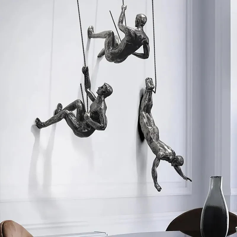 Decorative Climbing Figures Wall Sculpture Set for Modern Wall Decoration