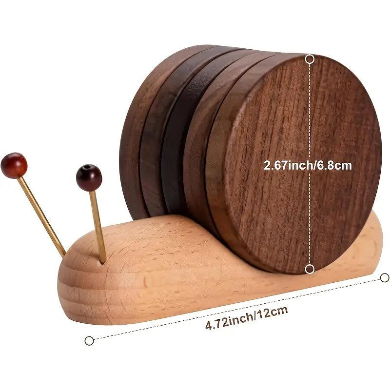 Wooden Coaster Set with Log Design for Table Protection