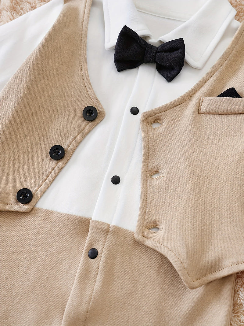Oliver Gentleman Romper – Chic Baby Romper with Bow Tie