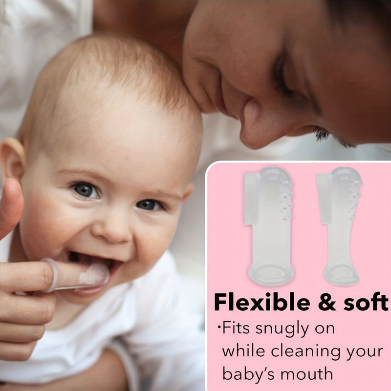 Baby Finger Toothbrush Made of Soft Silicone for Oral Care and Teething