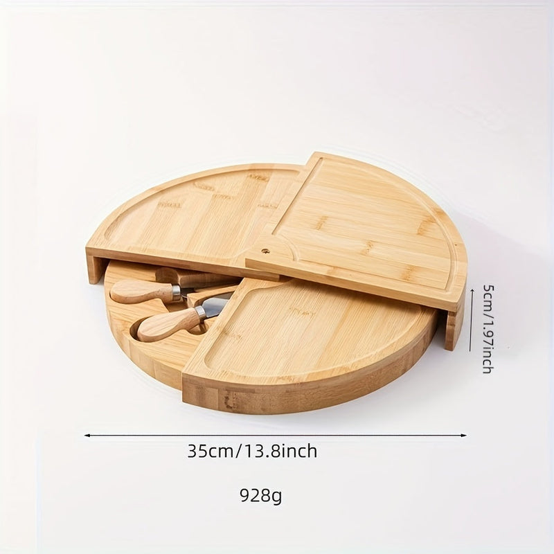 Bamboo Delights Cheese and Snack Board Set – Original and Practical for Cozy Moments