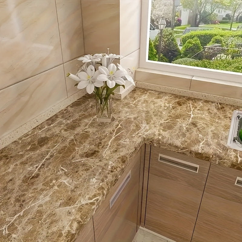 Self-Adhesive Marble Effect Vinyl Wallpaper for Kitchen and Bathroom