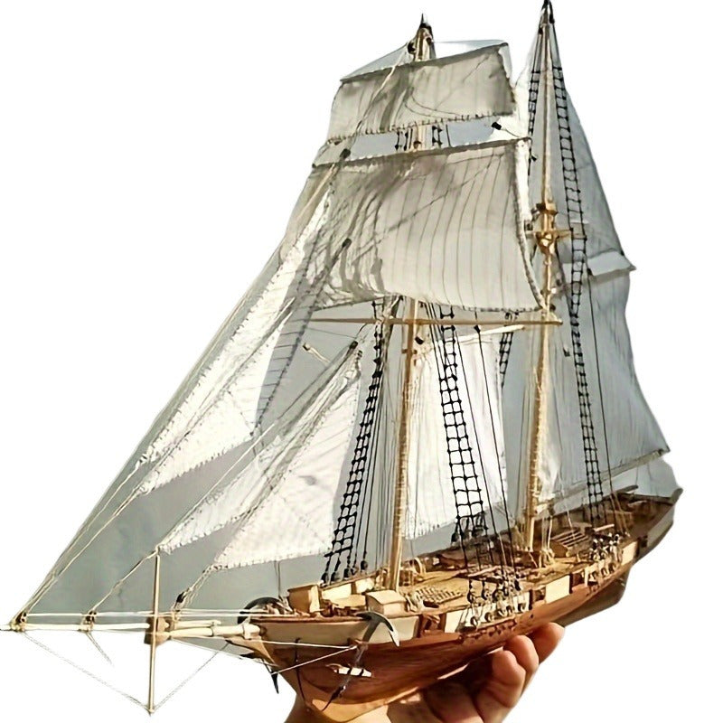 Wooden Sailing Ship Model Kit for Detailed 3D Puzzle Assembly and Display