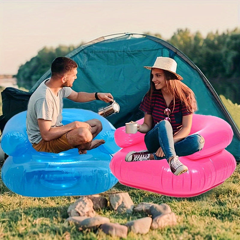 Inflatable Lounge Chair for Adults with Transparent Design and Comfort Cushion