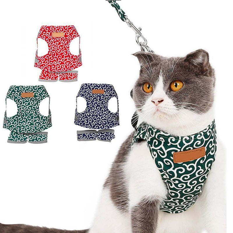 Cat Harness and Leash Set with Adjustable Straps and Mesh Padding