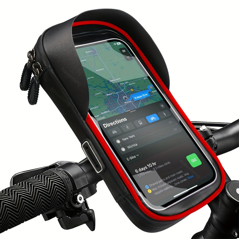 Waterproof Bicycle and Motorcycle Phone Holder – Handlebar Bag with 360° Rotation Option