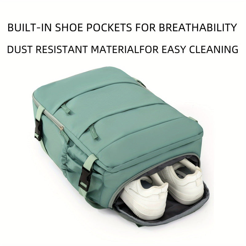 Travel Backpack with 180° Opening and Shoe Compartment