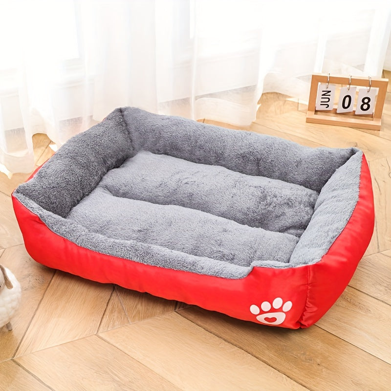 Rectangular dog bed made of polyester with soft filling for all dogs