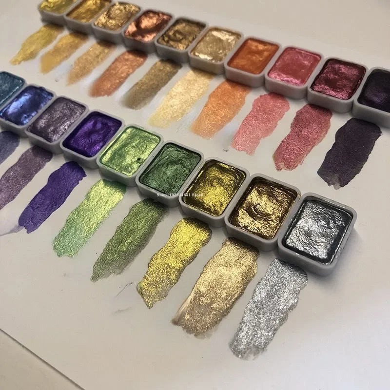 Shimmering Metallic Watercolour Paint Set