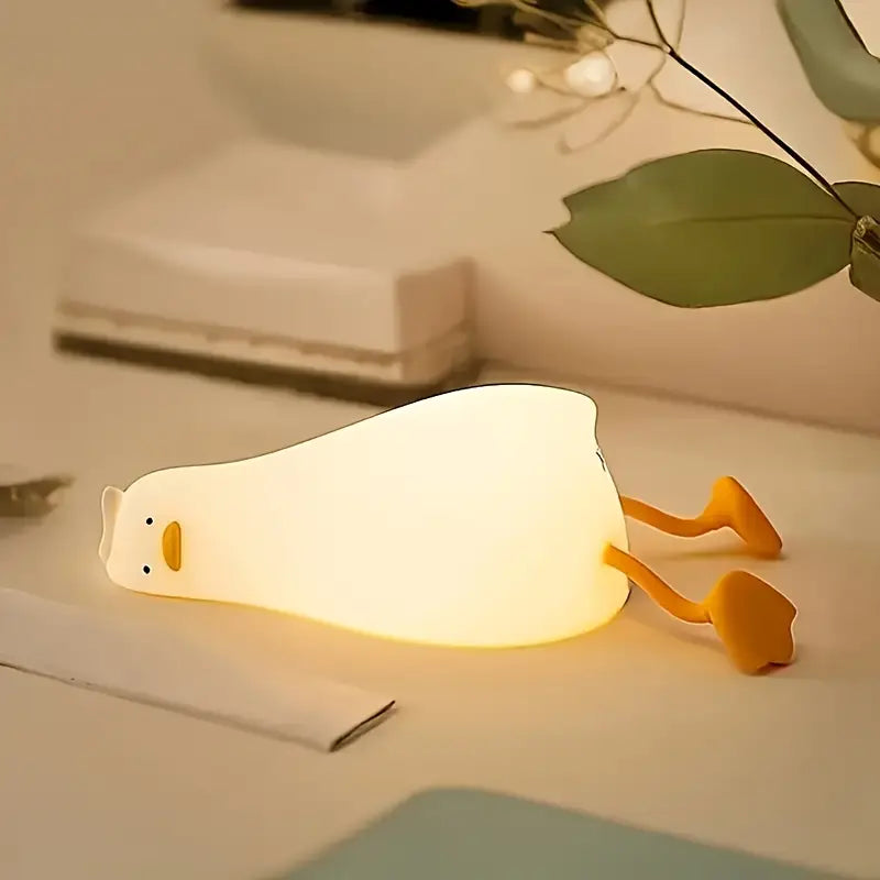 Duck Night Light with Soft Silicone and Dimmable Light for Children's Room