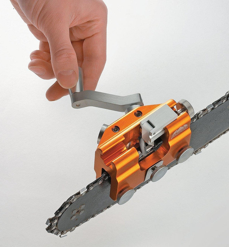 Portable Manual Chainsaw Sharpener with Adjustable Hand-Crank Sharpening Jig