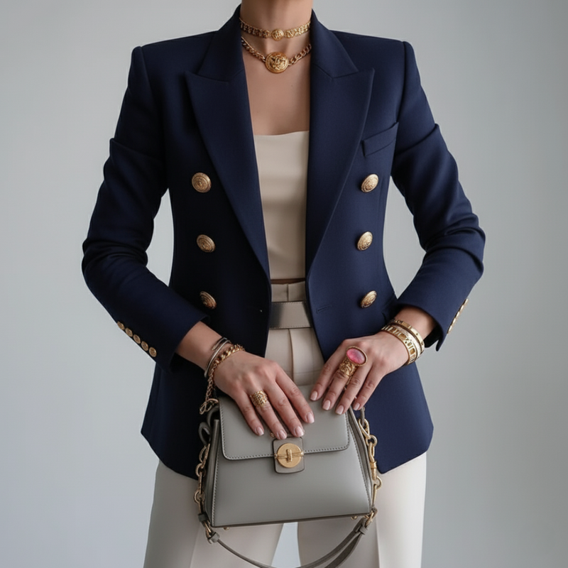 Double Breasted Women's Blazer – Tailored Fit and Classic Elegance