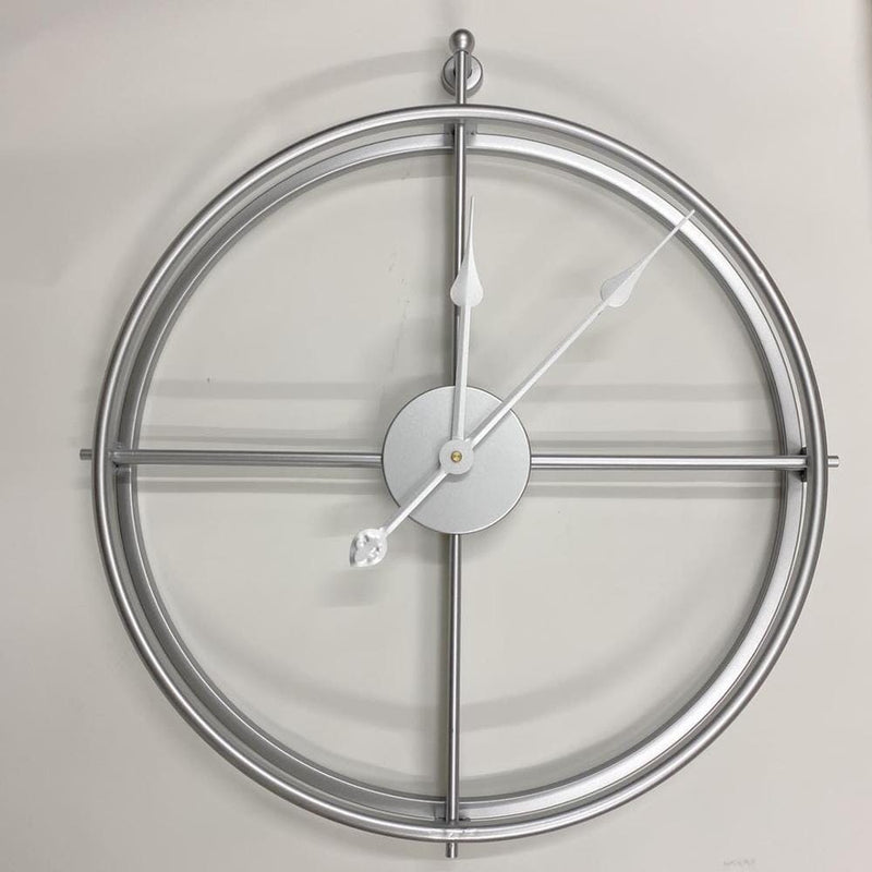 Interior & Decoration Large Wall Clock with Geometric Metal Design and Silent Mechanism