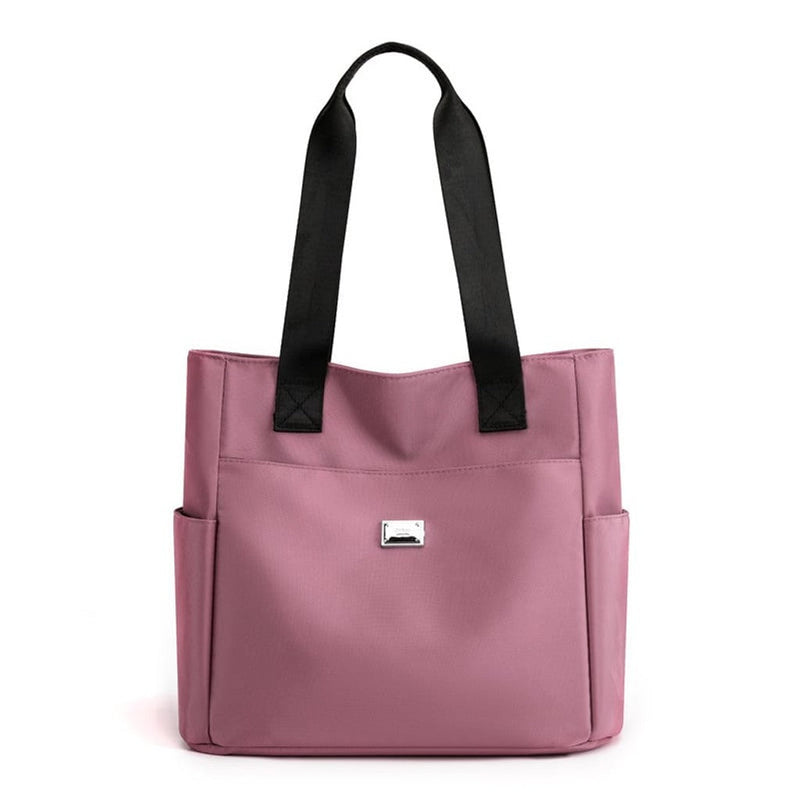 Women’s Large Nylon Tote Bag with Multiple Pockets and Adjustable Straps