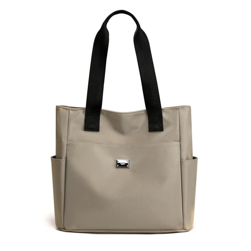 Women’s Large Nylon Tote Bag with Multiple Pockets and Adjustable Straps