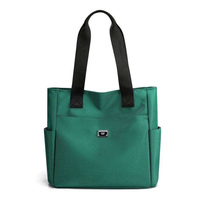 Women’s Large Nylon Tote Bag with Multiple Pockets and Adjustable Straps