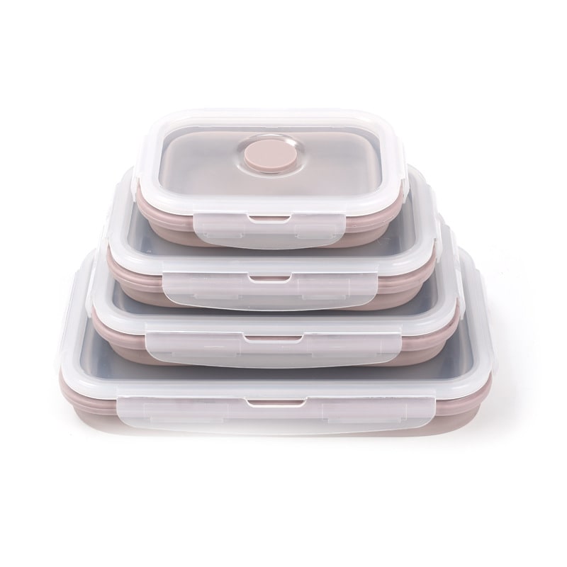 Collapsible Food Storage Containers with Airtight Snap-Lock Lids