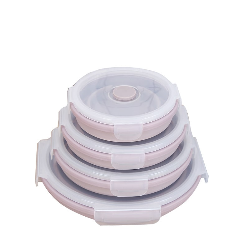 Collapsible Food Storage Containers with Airtight Snap-Lock Lids