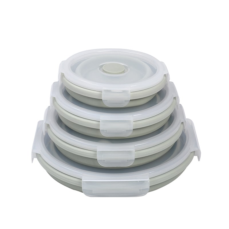 Collapsible Food Storage Containers with Airtight Snap-Lock Lids
