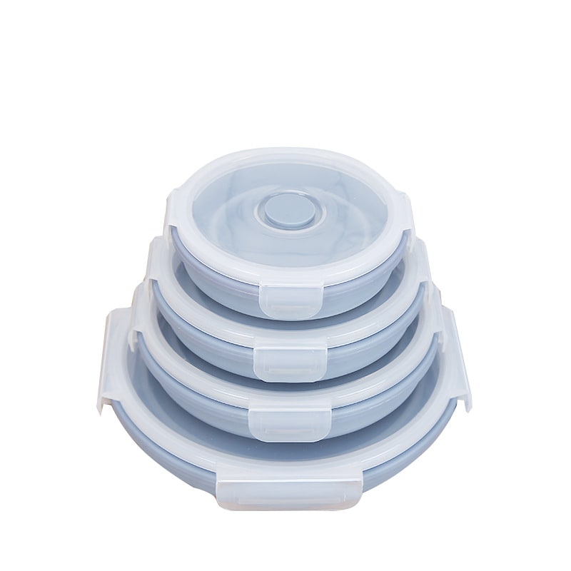 Collapsible Food Storage Containers with Airtight Snap-Lock Lids