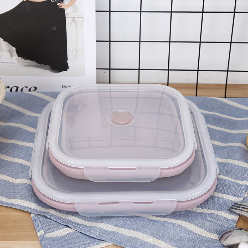 Collapsible Food Storage Containers with Airtight Snap-Lock Lids