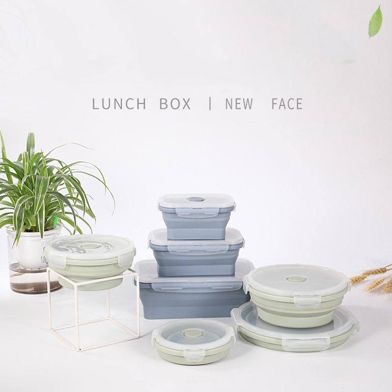 Collapsible Food Storage Containers with Airtight Snap-Lock Lids