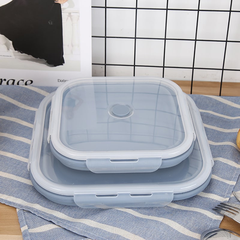 Collapsible Food Storage Containers with Airtight Snap-Lock Lids