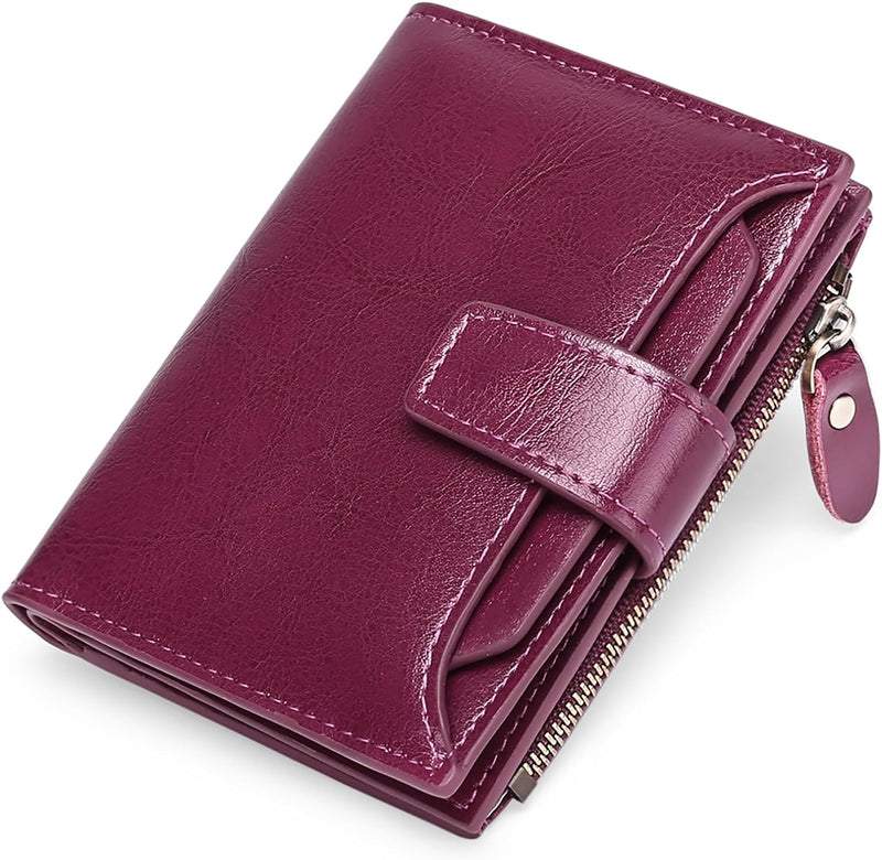 Leather Wallet with Card Slots, ID Windows and a Zipper Pocket