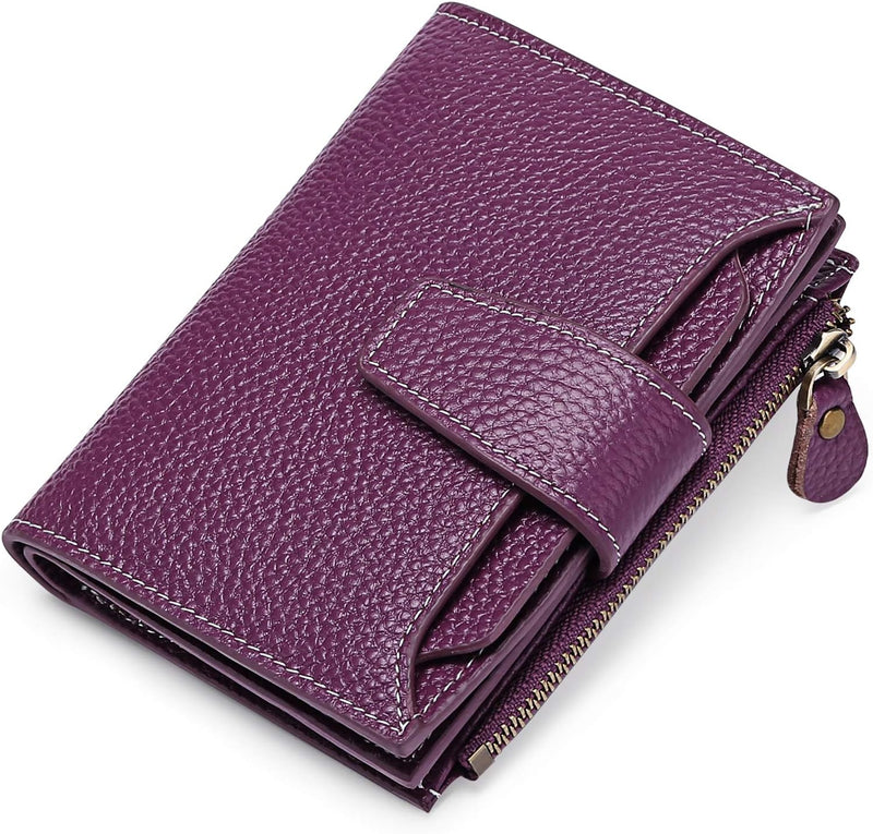Leather Wallet with Card Slots, ID Windows and a Zipper Pocket