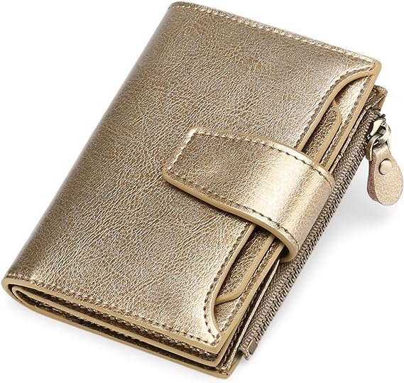 Leather Wallet with Card Slots, ID Windows and a Zipper Pocket