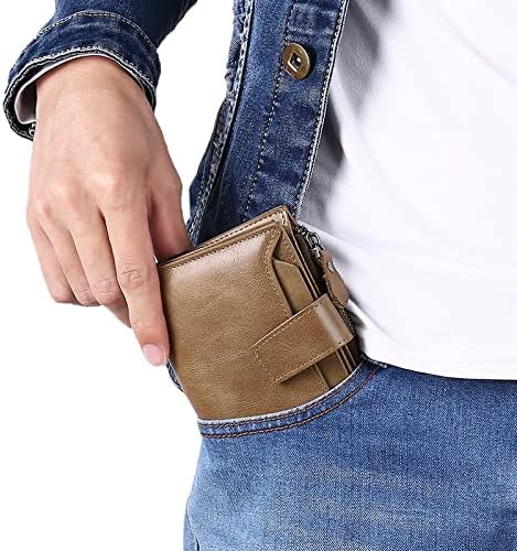 Leather Wallet with Card Slots, ID Windows and a Zipper Pocket