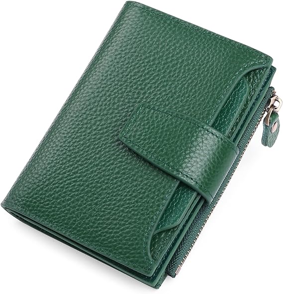 Leather Wallet with Card Slots, ID Windows and a Zipper Pocket
