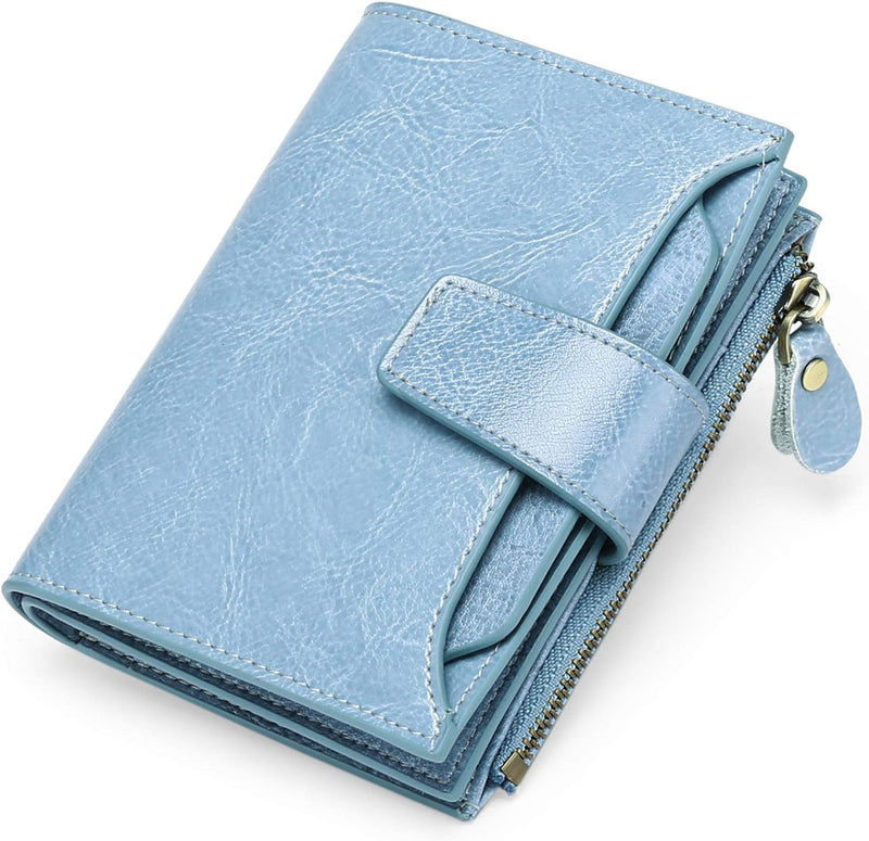 Leather Wallet with Card Slots, ID Windows and a Zipper Pocket