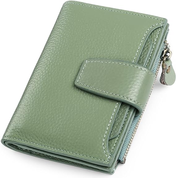 Leather Wallet with Card Slots, ID Windows and a Zipper Pocket