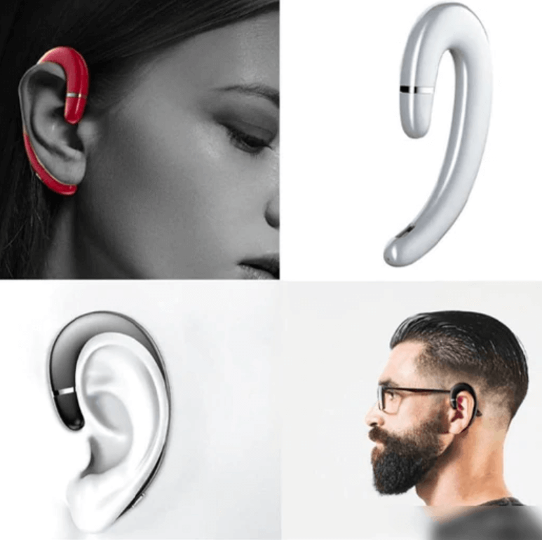 Open-Ear Bluetooth Earpiece with an Ear Hook and Rechargeable Battery