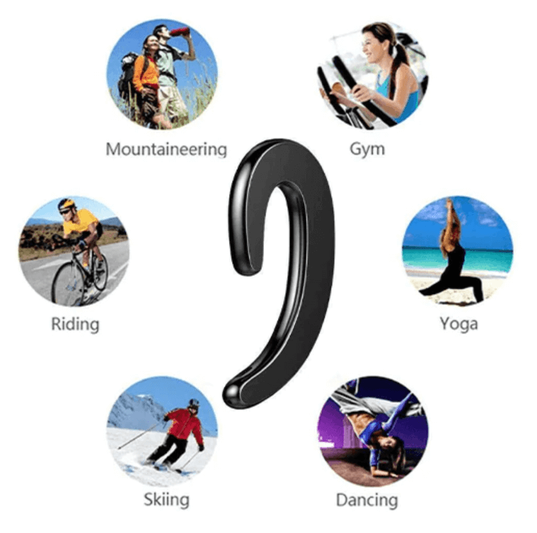 Open-Ear Bluetooth Earpiece with an Ear Hook and Rechargeable Battery