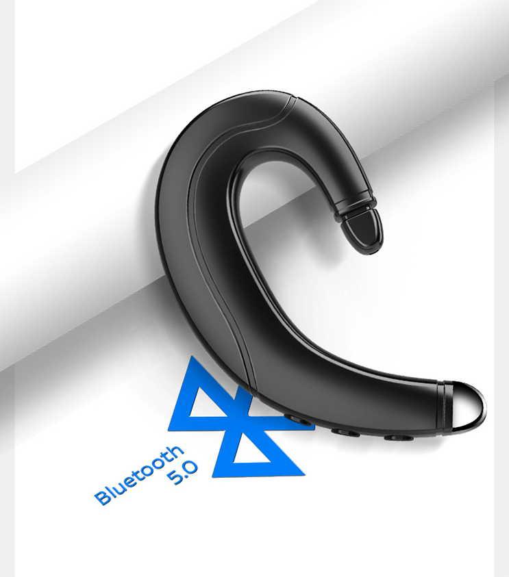 Open-Ear Bluetooth Earpiece with an Ear Hook and Rechargeable Battery