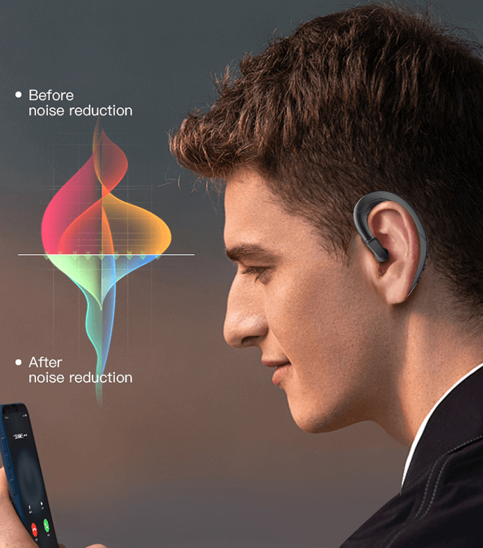 Open-Ear Bluetooth Earpiece with an Ear Hook and Rechargeable Battery