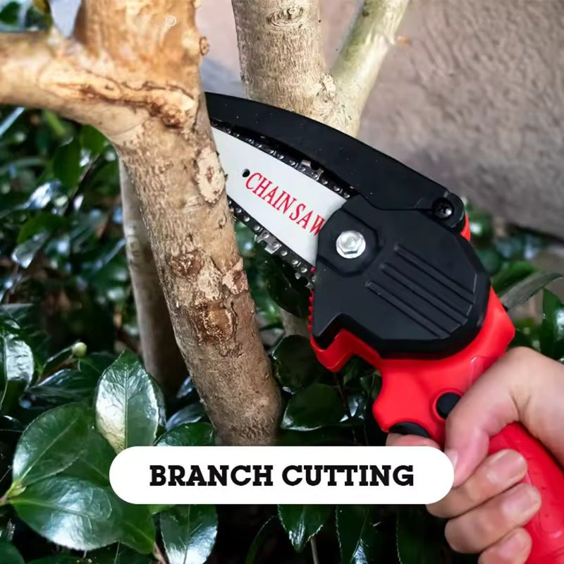 24V Cordless Mini Chainsaw with 4-Inch Blade & Safety Guard