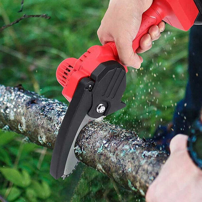 24V Cordless Mini Chainsaw with 4-Inch Blade & Safety Guard