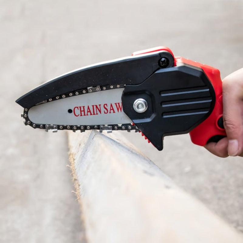 24V Cordless Mini Chainsaw with 4-Inch Blade & Safety Guard